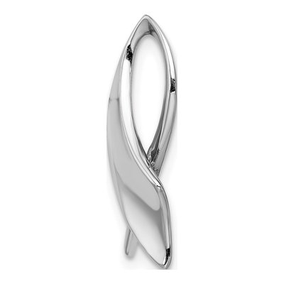 14K White Gold Polished Slide Pendant – view 3