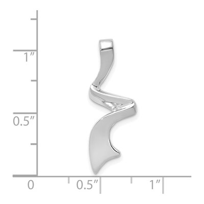 14K White Gold Polished Slide Pendant – view 4