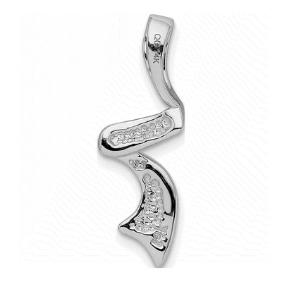 14K White Gold Polished Slide Pendant – view 5