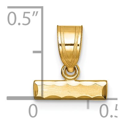 14K Yellow Gold Small Diamond-Cut Top Charm – view 5