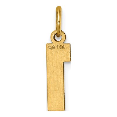 14K Yellow Gold Small Diamond-Cut Number 1 Charm – view 4