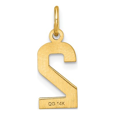 14K Yellow Gold Small Number 2 Charm – view 4