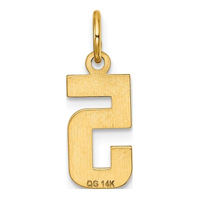 14K Yellow Gold Small Number 5 Charm – view 4