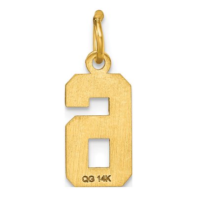 14K Yellow Gold Number 6 Charm – view 4