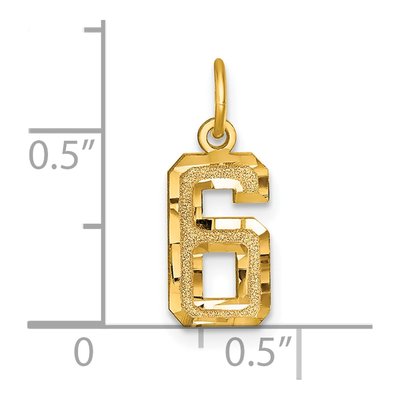 14K Yellow Gold Number 6 Charm – view 5