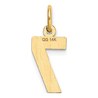 14K Yellow Gold Small Number 7 Charm – view 4