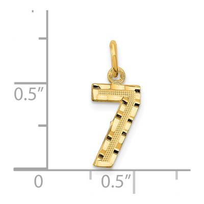 14K Yellow Gold Small Number 7 Charm – view 5