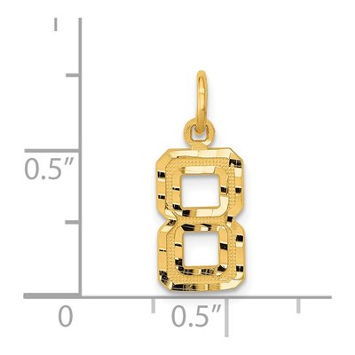 14K Yellow Gold Small Number 8 Charm – view 5