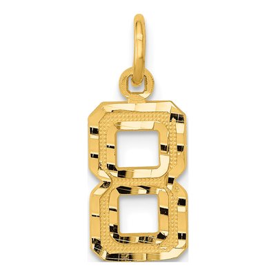 14K Yellow Gold Small Number 8 Charm
