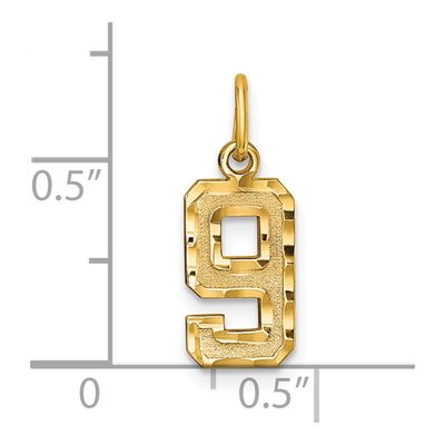 14K Yellow Gold Number 9 Charm – view 5