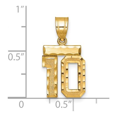 14K Yellow Gold Small Number 10 Pendant – view 4