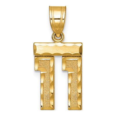 14K Yellow Gold Number 11 Charm