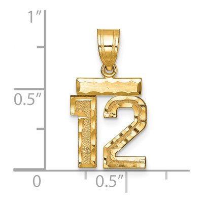 14K Yellow Gold Number 12 Charm – view 3