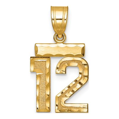 14K Yellow Gold Number 12 Charm
