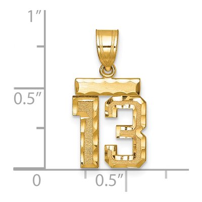 14K Yellow Gold Small Number 13 Pendant – view 4