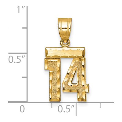 14K Yellow Gold Number 14 Pendant – view 4