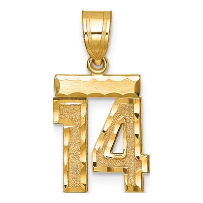 14K Yellow Gold Number 14 Pendant