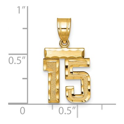 14K Yellow Gold Number 15 Pendant – view 4