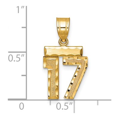 14K Yellow Gold Number 17 Charm – view 4