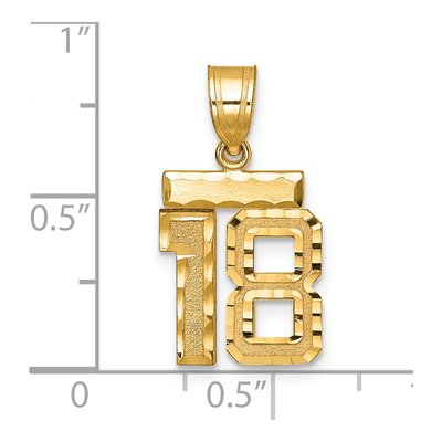 14K Yellow Gold Small Number 18 Charm – view 3