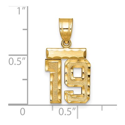 14K Yellow Gold Small Number 19 Pendant – view 2
