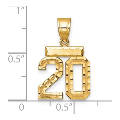 14K Yellow Gold Number 20 Charm – view 3