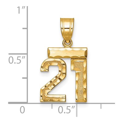 14K Yellow Gold Number 21 Charm – view 4