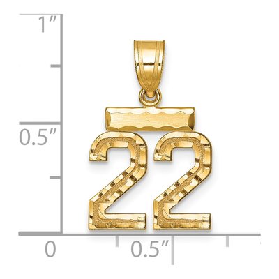 14K Yellow Gold Number 22 Pendant – view 4