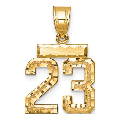 14K Yellow Gold Number 23 Charm