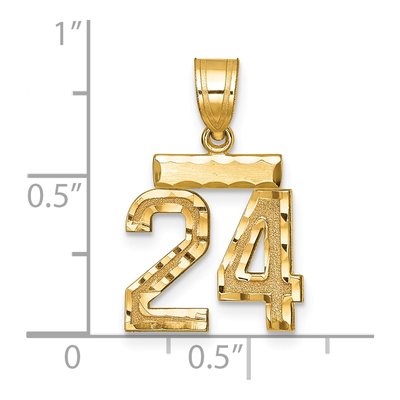 14K Yellow Gold Number 24 Charm – view 4