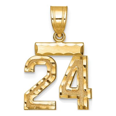14K Yellow Gold Number 24 Charm