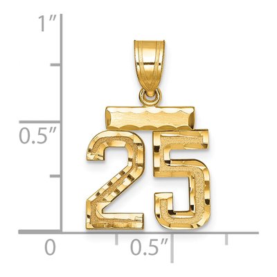 14K Yellow Gold Small Number 25 Charm – view 3