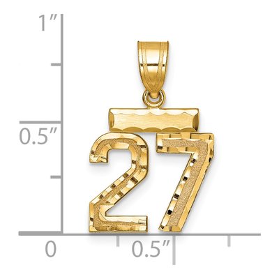 14K Yellow Gold Number 27 Charm – view 3