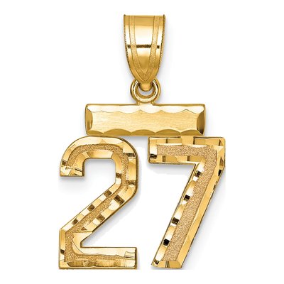14K Yellow Gold Number 27 Charm