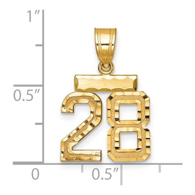 14K Yellow Gold Number 28 Charm – view 2
