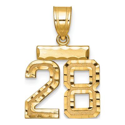 14K Yellow Gold Number 28 Charm