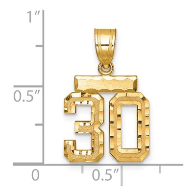 14K Yellow Gold Number 30 Charm – view 3