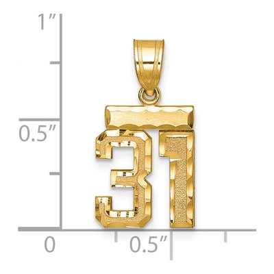 14K Yellow Gold Number 31 Charm – view 2