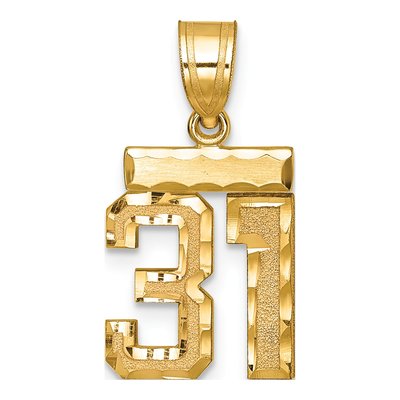 14K Yellow Gold Number 31 Charm
