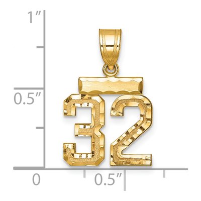 14K Yellow Gold Number 32 Charm – view 3