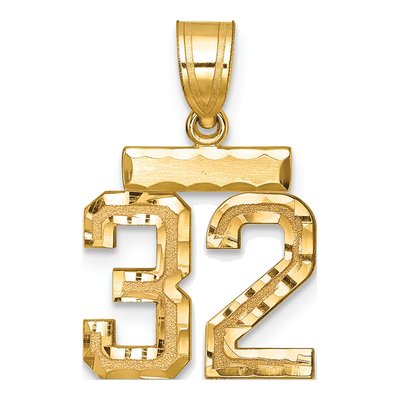 14K Yellow Gold Number 32 Charm