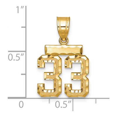 14K Yellow Gold Small Number 33 Pendant – view 3