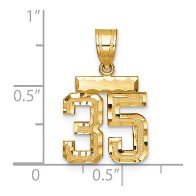 14K Yellow Gold Small Number 35 Charm – view 2