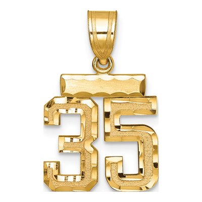 14K Yellow Gold Small Number 35 Charm