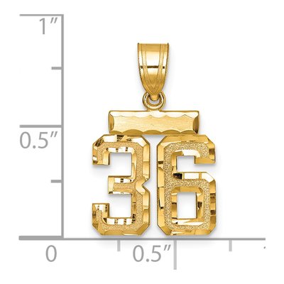 14K Yellow Gold Small Number 36 Pendant – view 3