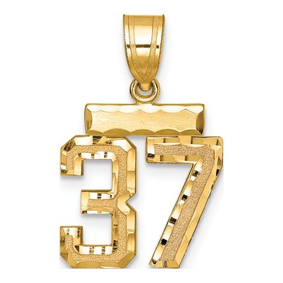 14K Yellow Gold Number 37 Charm