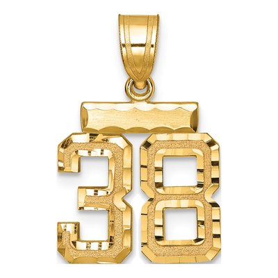14K Yellow Gold Small Number 38 Charm
