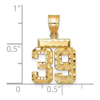 14K Yellow Gold Small Number 39 Charm – view 2