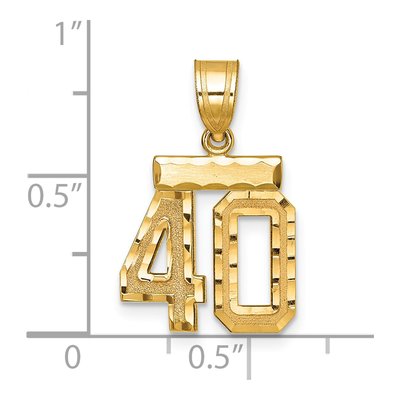 14K Yellow Gold Small Number 40 Charm – view 2