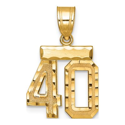 14K Yellow Gold Small Number 40 Charm